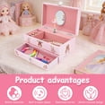 thumbnail image 5 of Musical Jewelry Box with Ballerina Music Jewelry Box Decorative Musical Jewelry Organizer Box with Drawer Birthday Christmas Present for Little Girl, 5 of 11
