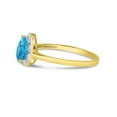 thumbnail image 4 of 10k Yellow Gold Pear Blue Topaz And Diamond Ring, 4 of 8