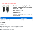 thumbnail image 2 of Front Strut and Coil Spring Assembly - Set of 2 - Compatible with 2007 - 2008 Infiniti G35 X AWD, 2 of 2