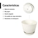 thumbnail image 3 of Maceta 30cm Moderna Minimalista Interior Exterior con Plato blanco Elly Decor MCA01WH-30CMCPLT, 3 of 7