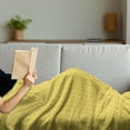 thumbnail image 3 of Yellow and White Soft Flannel Fleece Throw Blanket, Growing Rye Field Silhouettes of Wheat Ears Whole Grain Natural, Cozy Plush for Indoor and Outdoor Use, 60" x 80", Earth Yellow White, by Ambesonne, 3 of 5