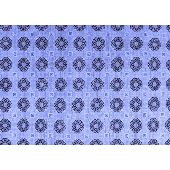 Ahgly Company Machine Washable Indoor Rectangle Abstract Blue Modern Area Rugs, 7' x 10'