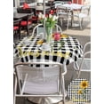 thumbnail image 4 of Outdoor Tablecloth with Umbrella Hole and Zipper, Sunflowers Round Table Cloth 60 Inch Waterproof Tablecloth, Spring Summer Bees Floral Black Plaid Picnic Table Cover for Patio Camping, 4 of 7