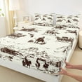 thumbnail image 3 of Feelyou Teens Cowgirl Cowboy Queen Sheet Sets, Rustic Horse Animal Flat Sheet, Southwestern Theme Queen Fitted Sheet, Breathable Home Decor, 4pcs, 3 of 7