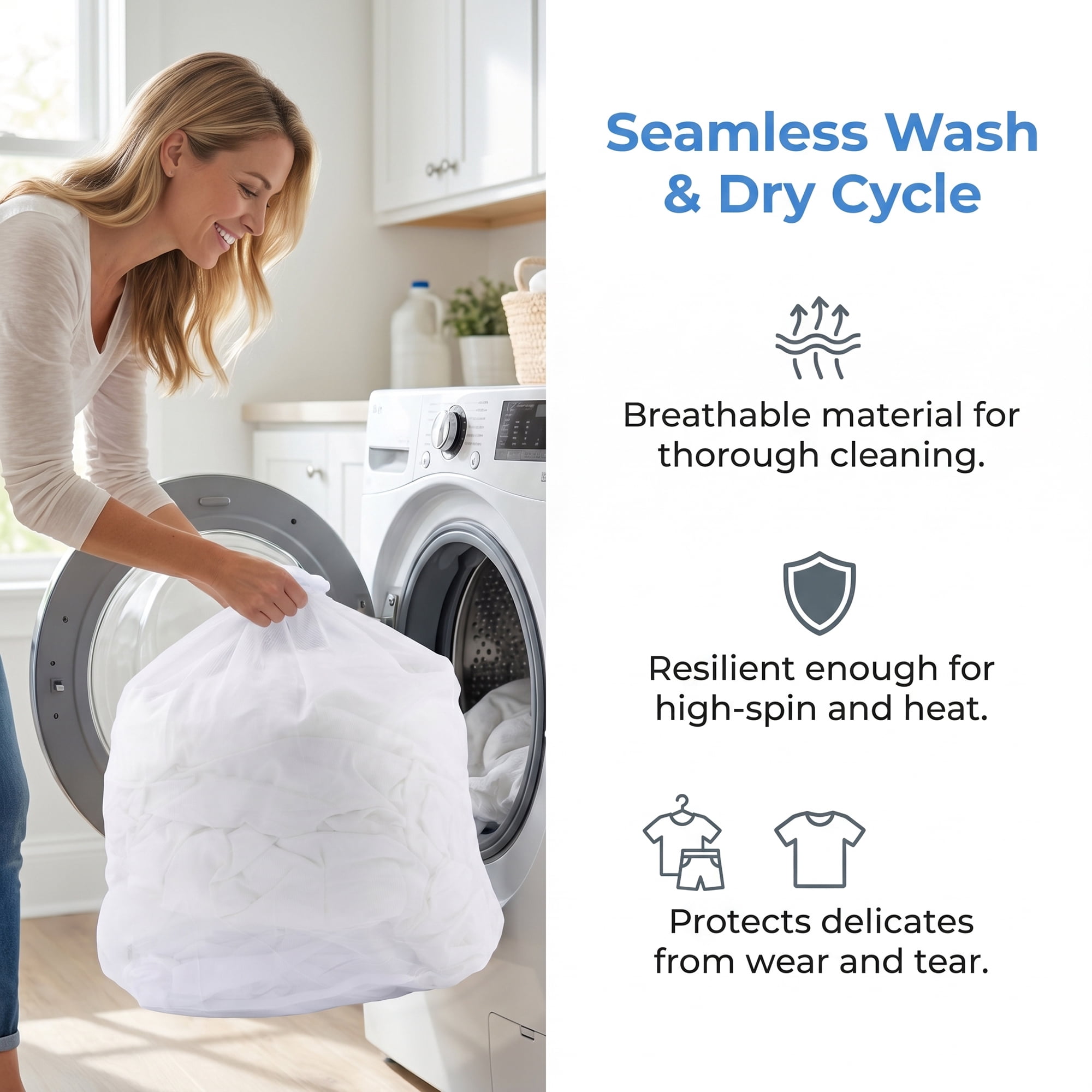 Unique Bargains 2 Pack Nylon Mesh Laundry Bags with Drawstring Closure for Socks White A 19.7"x23.6"