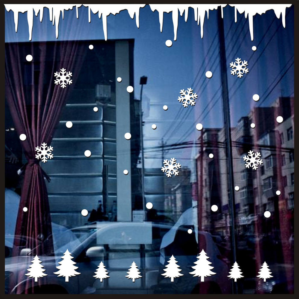 Christmas Snowflake Wall Window Stickers Angel Xmas Vinyl Art Decoration Decals