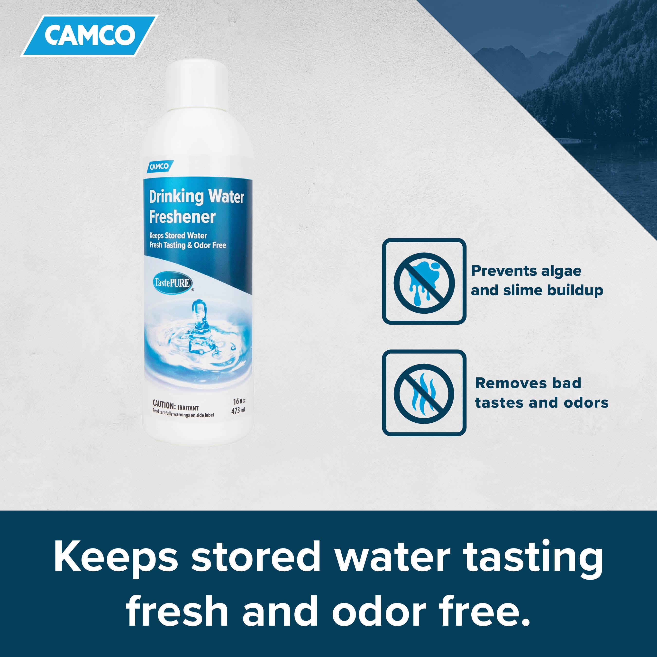 (2 pack) Camco Tastepure Liquid Drinking Water Freshener for RV Drinking Water Tanks, 16 fl oz (40206)