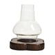 thumbnail image 2 of Candelabro de mesa,Candelabro con cubierta de vidrio transparente y base de madera,Centros de mesa con portavelas de cristal,Pantalla de lámpara de aceite Decoración de mesa, 2 of 9