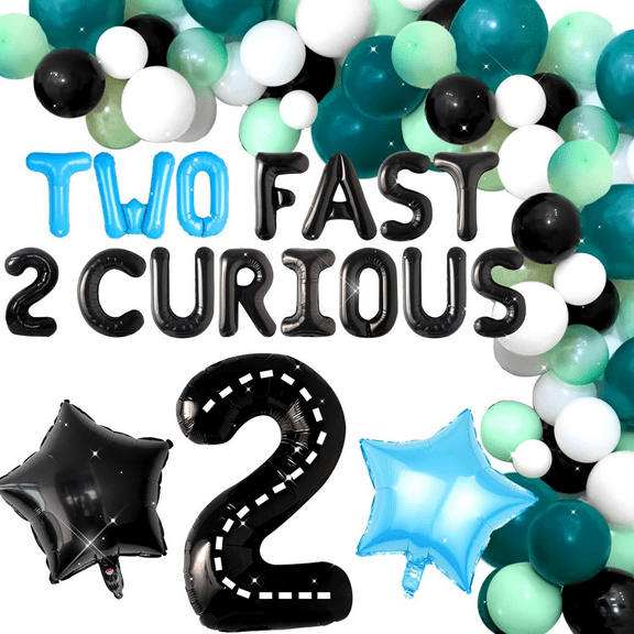 Blue Two Fast 2 Curious Decoration Two Fast Birthday Decorations Two Fast Banner 2nd Birthday Second Birthday Backdrop Decorations Boy