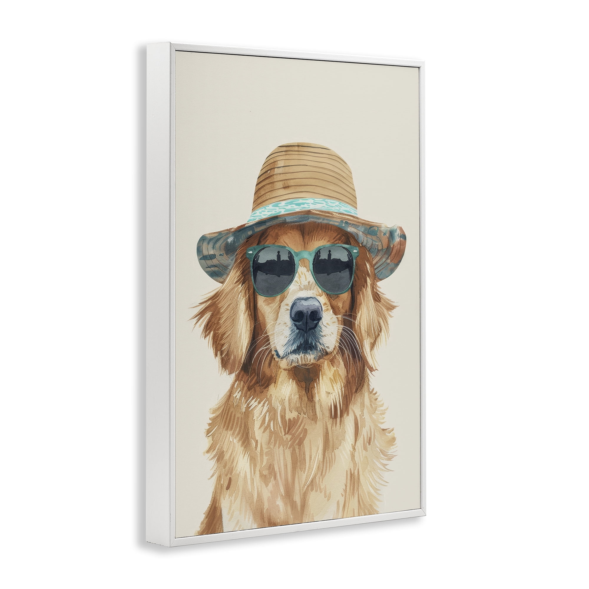 Stupell Industries Hipster Labrador Dog Animals & Insects Painting White Framed Art Print Wall Art, 20 x 30