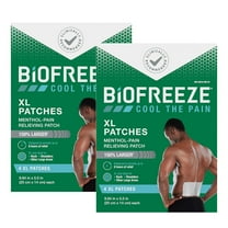 Biofreeze XL Pain Relief Patches, Menthol Pain Patches for Lower Back Neck Knee Shoulder, 4 Count (Pack of 2)