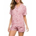 thumbnail image 2 of Endives Women's Pajama Sets Summer Short Sleeved Lapel Shirt Set Shorts Plus Size Home Clothe Pajama Sets, 2 of 4