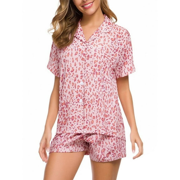 Pajamas for Women Set Short Sleeve Summer Lapel Shirt Plus Size Home Clothes Lounge Sets
