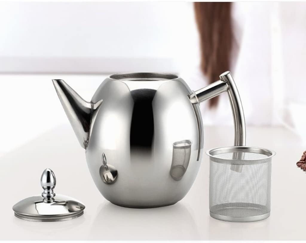 Dishwasher Safe and Heat Resistant Venoly Stainless Steel Tea Pot With Removable Infuser For Loose Leaf and Tea Bags 1 Liter 
