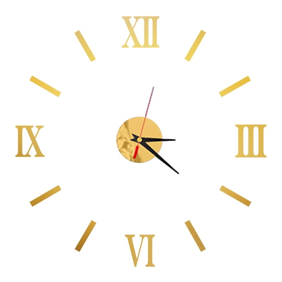 Pompotops Clearance Sales Roman Digital Wall Clock Personality Silent Diy Acrylic Wall Sticker Decorative Wall Clock