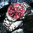 thumbnail image 4 of OLEVS Watches for Men Business Dress Luxury Casual Analog Quartz Stainless Steel Waterproof Luminous Date Men Wrist Watches reloj para hombre Red Dial, 4 of 13