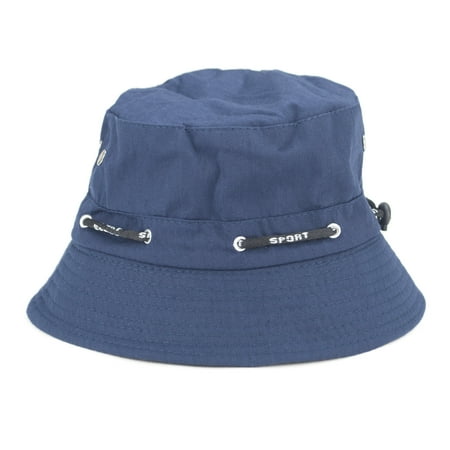 Camouflage Cotton Twill Cap - Opromo Blank Adjustable Cotton Twill Bucket Hat Outdoor Summer Fishing Hat-Royal Blue-1pcs