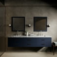 thumbnail image 2 of Castor 84 in W Blue Double Bath Vanity, Carrara Marble Top, Faucet Set, and 36 in Mirrors, 2 of 11