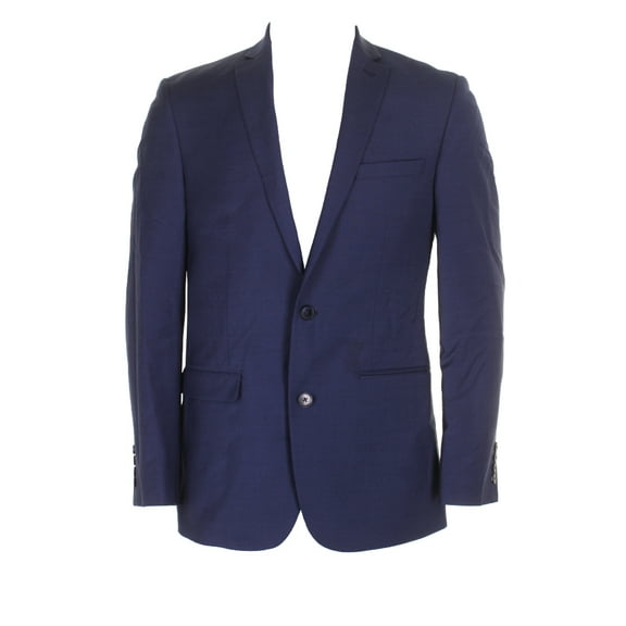 Bar Iii Mens Navy Slim Fit Single Breasted Double Button Notched Lapel Blazer 38R