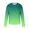 thumbnail image 3 of Dagegui Men's Tie Dye T-Shirts Long Sleeve Crew Neck Shirts Big and Tall Casual Loose Fit Shirt Funny Gradient Color Hawaiian Beach Pullover Tees Top Today Savings Green 5XL, 3 of 5