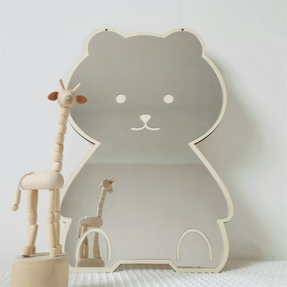 Bear Shape Mirror Pendant Bear Acrylic Mirror Kids Room Wall Decor Creative Wall-mounted Mirror