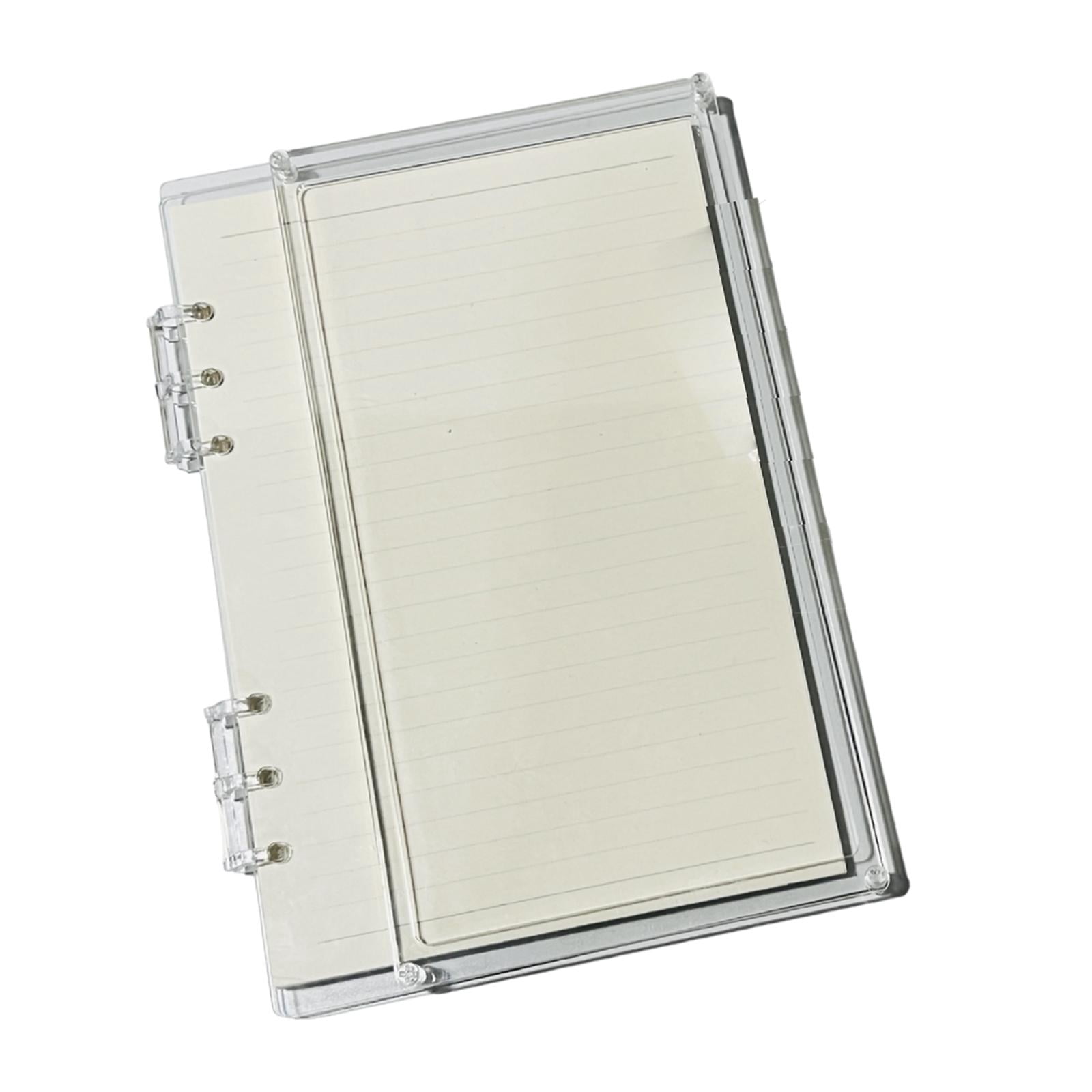 FVDPWYE Loose Page Diary Book 6 Ring Writing Paper Refill Clear Cover A5/A7 Notebook for A5 Clear