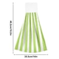 thumbnail image 2 of Dailycode Kitchen Wash Cloths with Hanging Loops Absorbent Absorbent Quick Drying Hand Towels, 2 Pack, Apple Green and White Stripes, 2 of 7