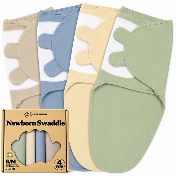 4-Pack Organic Cotton Baby Swaddle Blanket Set – Soft Breathable Receiving Blankets for Newborn Boys & Girls