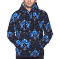 thumbnail image 4 of KLL cool blue flower Skull Print Mens Hoodie Long Sleeve Casual Pullover Hooded Sweatshirt Fashion Drawstring Hoodies with Pocket-3X-Large, 4 of 6