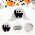 thumbnail image 4 of QLUEWX Halloween Sherpa Ghost Plush Decor with Blanket, 10.63 Inch Cute Stuffed Ghost Ornament with Black Cat Bat Pumpkin for Tiered Tray Tabletop Home Party Boo Basket Gift for Kids Toddlers, 4 of 6