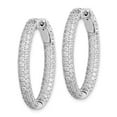 thumbnail image 2 of Sterling Silver Pavé .81 inch Diameter CZ Hoop Earrings, 2 of 4