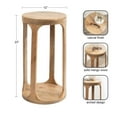 thumbnail image 3 of Kate and Laurel Dahl Wooden Round Drink Table, 12 x 23, Natural Brown, Transitional Boho Circle Wood Accent Pedestal Table for Living Room Plant Stand or Small Bedroom Nightstand, 3 of 8