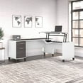 thumbnail image 2 of Bush Furniture Somerset 72" Sit to Stand L Desk, Storm Gray and White, 2 of 7