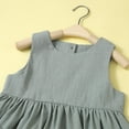 thumbnail image 3 of BESLY 2-6Y Girls Dress for Toddler Baby,Sleeveless Buttons Princess Dress Summer Kids Cotton Solid Color Casual Dress, 3 of 5