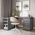 thumbnail image 6 of BELLEZE Trition L Shaped Computer Desk Home Office Corner Desk With Open Shelves And Drawers, Gray Wash, 6 of 7