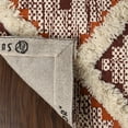 thumbnail image 4 of Taluah Hand-Crafted Modern Diamond Geometric Cotton and Wool Indoor Area Rug - 2' x 4', Apricot-Brick Red, 4 of 6