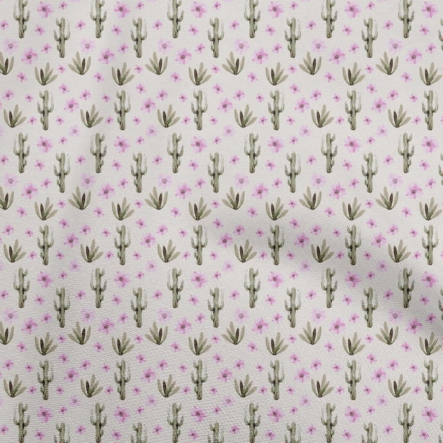 oneOone Polyester Spandex Purple Fabric Cactus Craft Projects Decor Fabric Printed By The Yard 56 Inch Wide
