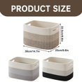 thumbnail image 3 of Woven Storage Basket Cozival Rectangular Woven Storage Basket with Handles - Cotton Rope Organizer for Toys, Blankets & Laundry, Multi-Color Home Decor, Rope Organizer with Handles, A, 3 of 9