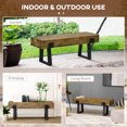Garden Bench With Metal Legs, Rustic Wood Effect Concrete Entryway
