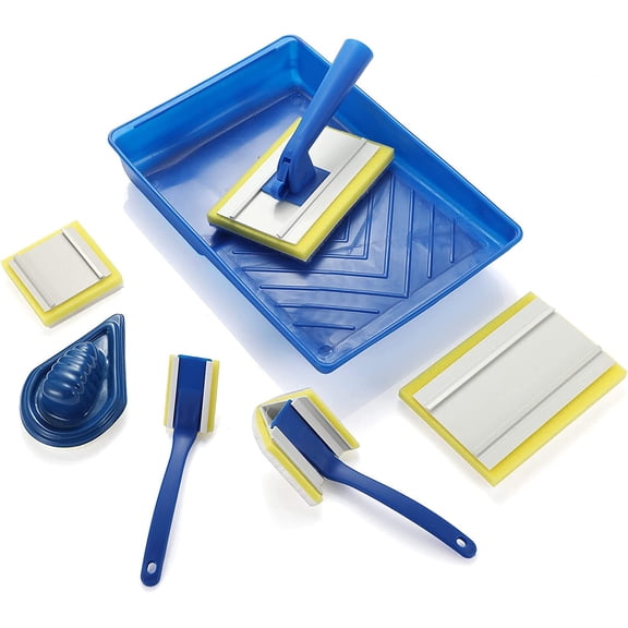 Paint pad Set,Corner Walls & Ceilings Pad Painter, 7-Inch,Painters Pad Refills, Large Corner Edging Window,Trim and Touch-Up Pad,Pack of 8