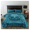 thumbnail image 2 of JML Fleece Blanket King Size, Heavy Korean Mink Blanket 85 X 95 Inches- 9 Lbs, Single Ply, Soft and Warm, Thick Raschel Printed Mink Blanket for Autumn,Winter,Bed,Home,Gifts, (Teal), 2 of 4