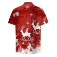 thumbnail image 3 of Camisas de Manga Larga para Hombres, Botón de Impresión Blusa de Cuello, Camisa de Poliéster de Moda Casual, 3 of 6