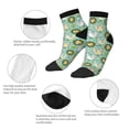 thumbnail image 5 of Rateoe Chicken Laying Eggs Pattern Quarter Crew Socks,Toe Seamed Ankle Socks,Cotton Cushioned Breathable Athletic Crew Sports Socks, 5 of 7