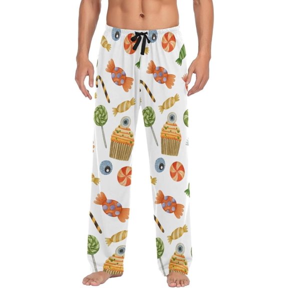 GZHJMY Halloween Candy Pajama Pants For Men, Men's Separate Bottoms, Lounge Pants with Pockets, Christmas New Year Birthday Gifts, Medium, Christmas New Year Birthday Gifts, Medium