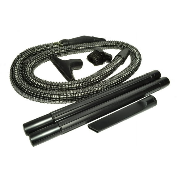 Compatible with Panasonic Upright Vacuum Cleaner Replacement Hose/Attachment Kit, contains a 6 foot long 1 1/4" black vinyl wire reinforced hose, dust brush, upholstery nozzle, crevice tool and 2 blac