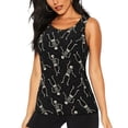 thumbnail image 1 of Fotbe Happy Skeletons Dancing Blusas Sin Mangas para Mujer – Estilo Casual, Corte Suelto, Slim-Fit, Cuello Redondo Deportivo, Tops de Verano para Gimnasio y Yoga-Medium, 1 of 7