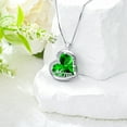 thumbnail image 2 of AOBOCO I Love You Mom Crystal Love Heart Necklace, 925 Sterling Silver Emerald Necklace, Birthday Jewelry Gifts for Mom Mama Nana, 2 of 6