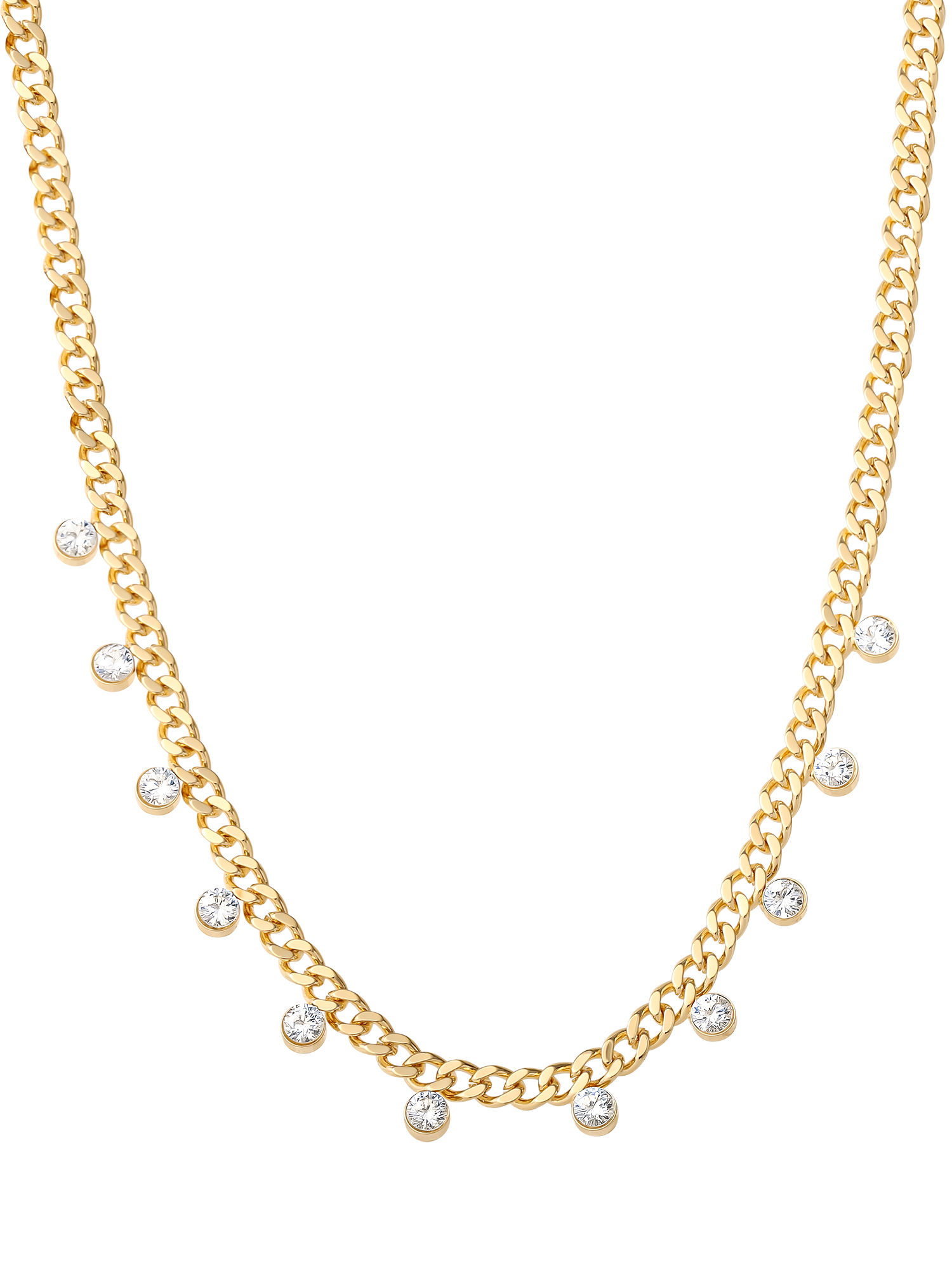 Believe by Brilliance Women's 14kt Gold Flash Plated Cubic Zirconia Layer Necklace Set