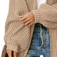 thumbnail image 6 of VISALY Chunky Cardigan Sweaters Oversized Sweaters Zip Up Long Lantern Sleeve Open Front Casual Soft Knit Cardigan Sweater Outerwear Tunic Top Sweater Jacket Cardigan Jacket Fashion Sweatshirt Khaki M, 6 of 8