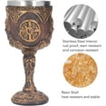 thumbnail image 5 of Norse Mythology Viking Spirit Goddess,Valkyrie Odin Maiden Resin Wine Goblet Chalice With Stainless Steel Cup Liner Celtic Trinity Knotwork Figurine Kitchen Accent, 5 of 8